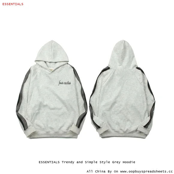 ESSENTIALS Trendy and Simple Style Grey Hoodie