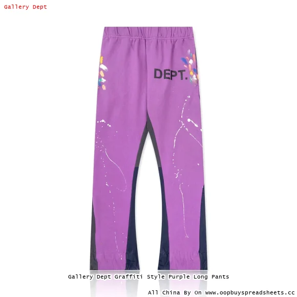 Gallery Dept Graffiti Style Purple Long Pants