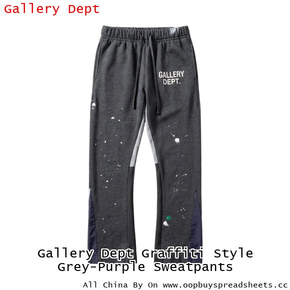 Gallery Dept Graffiti Style Grey-Purple Sweatpants