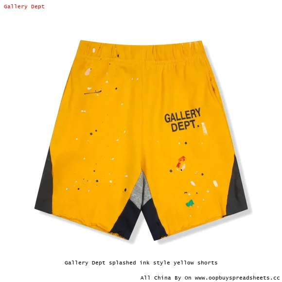 Gallery Dept splashed ink style yellow shorts