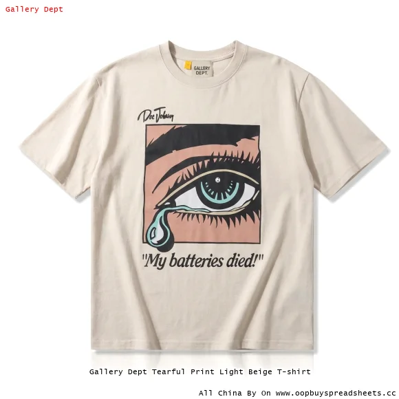 Gallery Dept Tearful Print Light Beige T-shirt