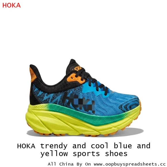 HOKA trendy and cool blue and yellow sports shoes