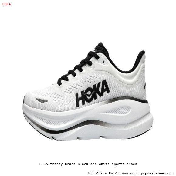 HOKA trendy brand black and white sports shoes