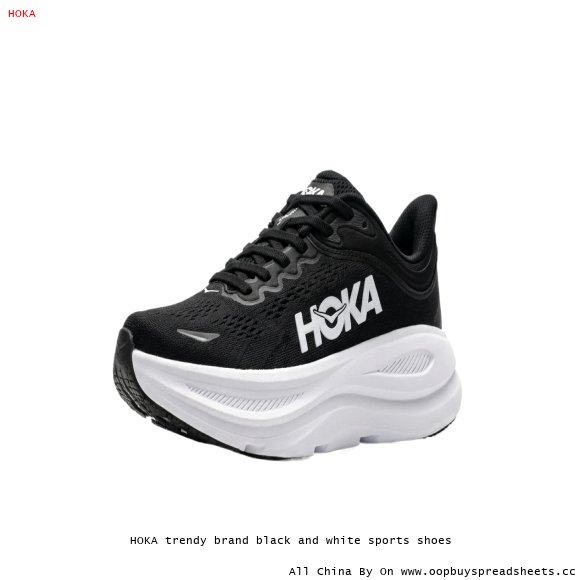 HOKA trendy brand black and white sports shoes