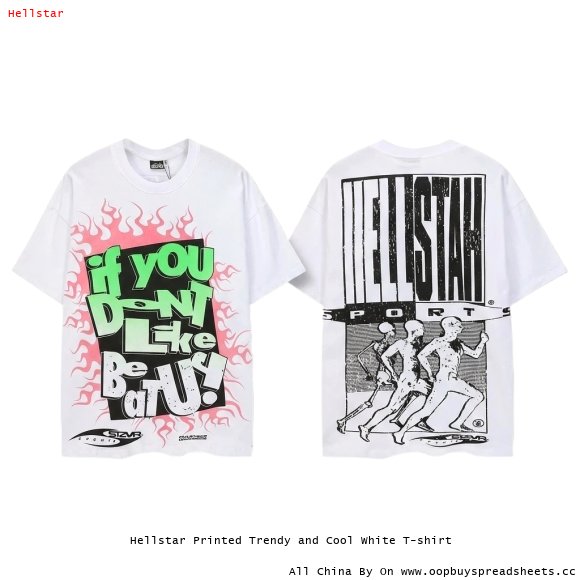 Hellstar Printed Trendy and Cool White T-shirt