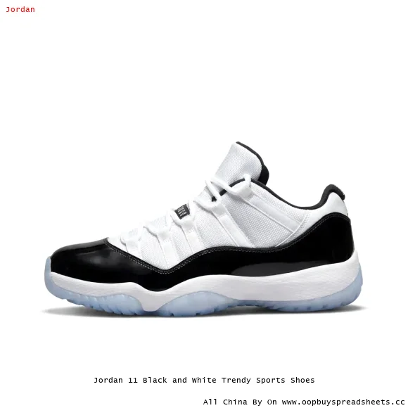 Jordan 11 Black and White Trendy Sports Shoes