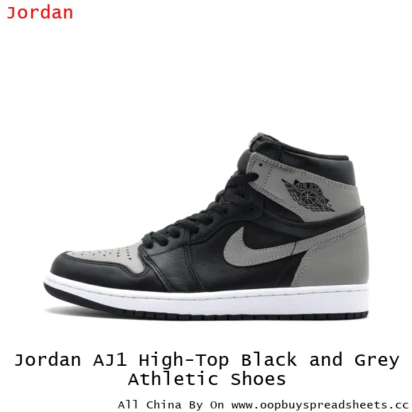 Jordan AJ1 High-Top Black and Grey Athletic Shoes