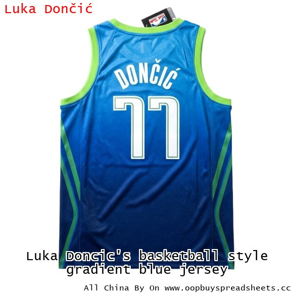 Luka Doncic's basketball style gradient blue jersey