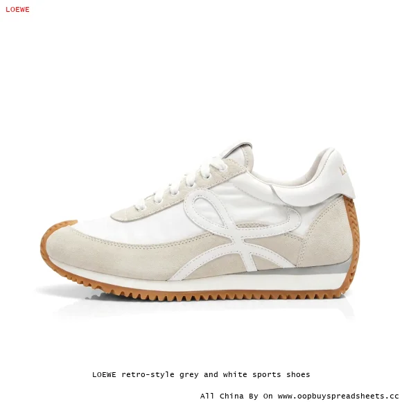 LOEWE retro-style grey and white sports shoes