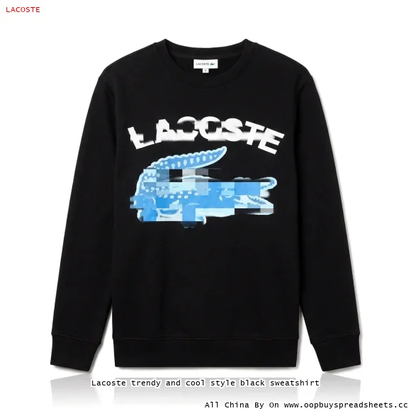 Lacoste trendy and cool style black sweatshirt
