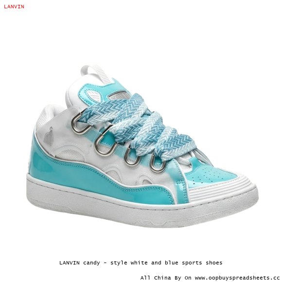 LANVIN candy - style white and blue sports shoes