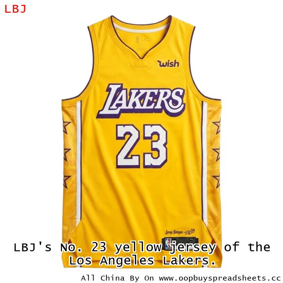 LBJ's No. 23 yellow jersey of the Los Angeles Lakers.