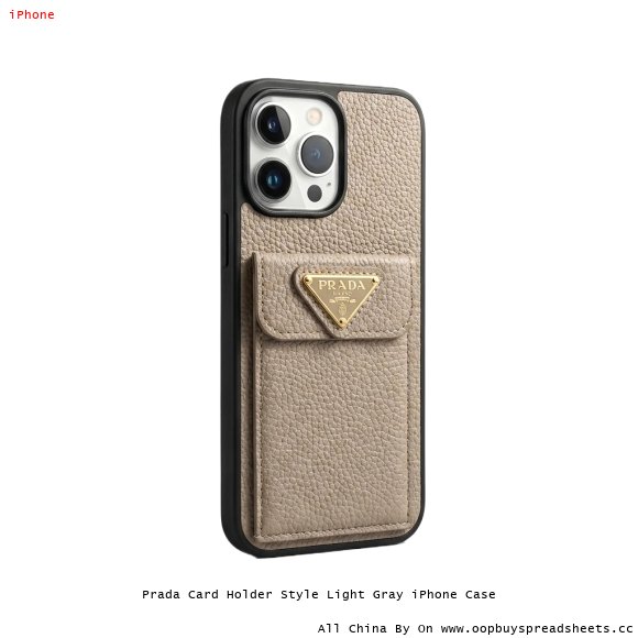 Prada Card Holder Style Light Gray iPhone Case