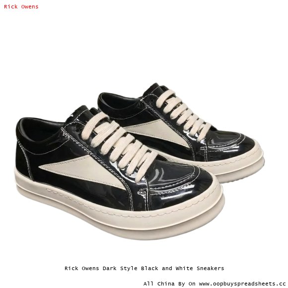Rick Owens Dark Style Black and White Sneakers