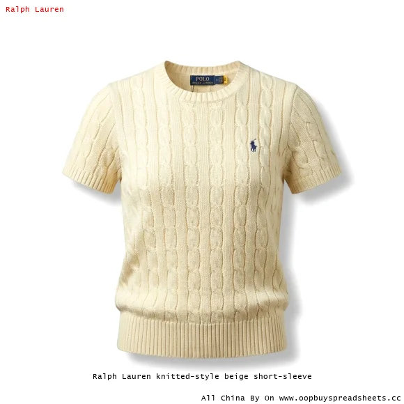 Ralph Lauren knitted-style beige short-sleeve