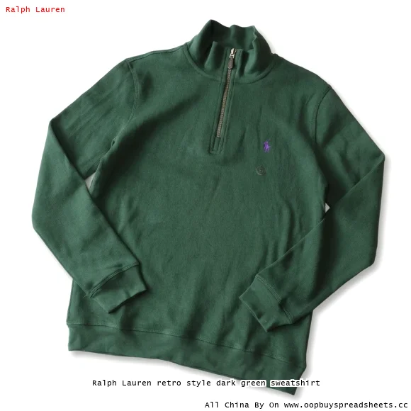 Ralph Lauren retro style dark green sweatshirt