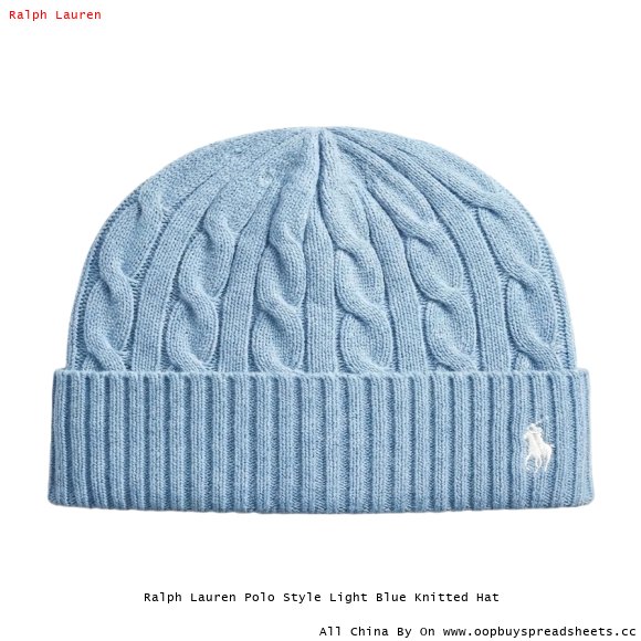 Ralph Lauren Polo Style Light Blue Knitted Hat