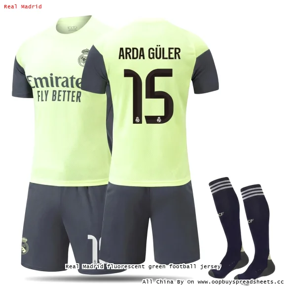 Real Madrid fluorescent green football jersey