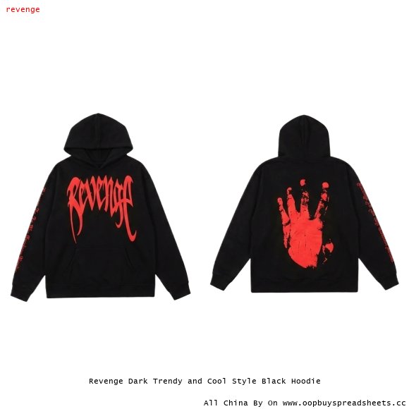 Revenge Dark Trendy and Cool Style Black Hoodie