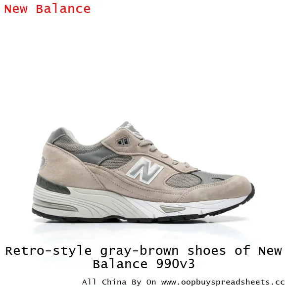 Retro-style gray-brown shoes of New Balance 990v3