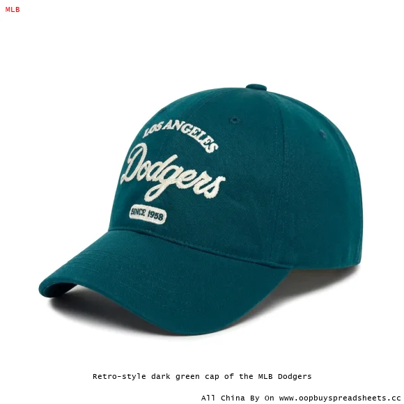 Retro-style dark green cap of the MLB Dodgers