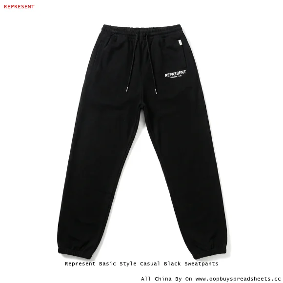 Represent Basic Style Casual Black Sweatpants