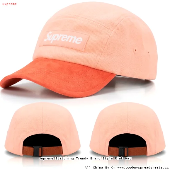 Supreme Stitching Trendy Brand Style Pink Hat