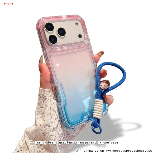 Trendy brand gradient transparent iPhone case