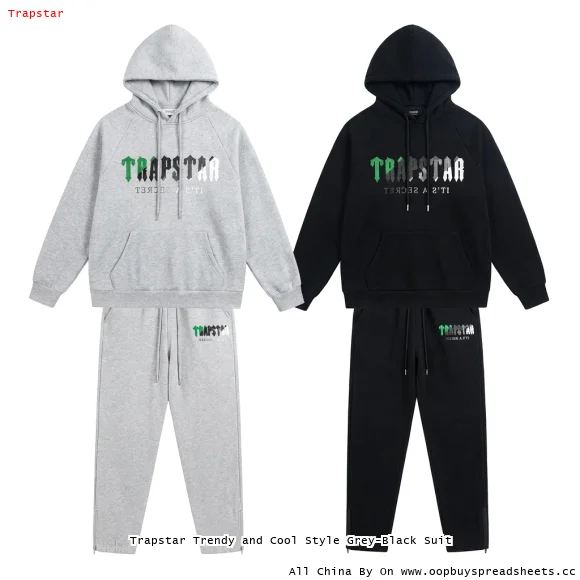 Trapstar Trendy and Cool Style Grey-Black Suit