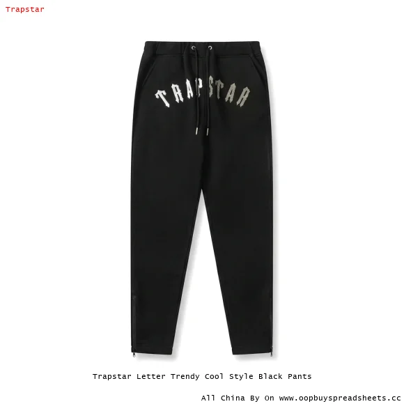 Trapstar Letter Trendy Cool Style Black Pants