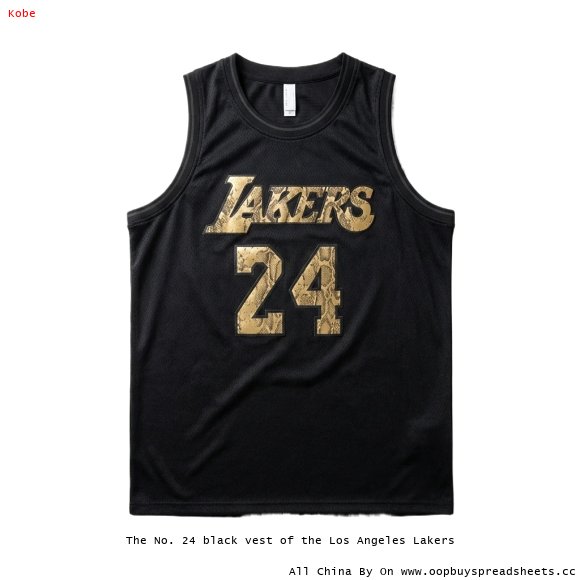The No. 24 black vest of the Los Angeles Lakers