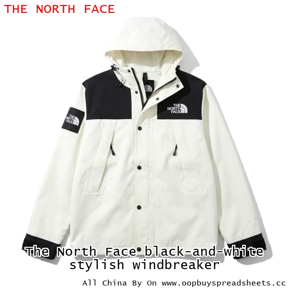 The North Face black-and-white stylish windbreaker