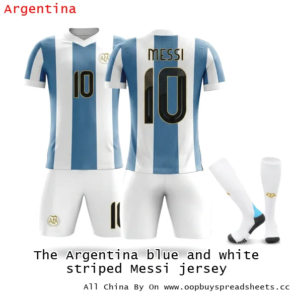 The Argentina blue and white striped Messi jersey