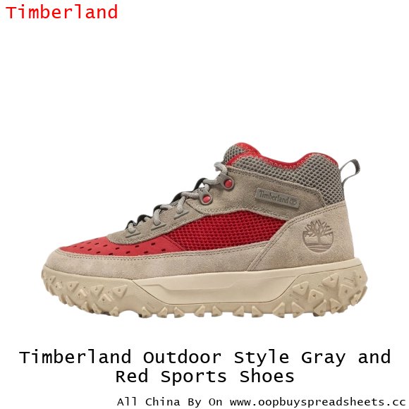 Timberland Outdoor Style Gray and Red Sports Shoes