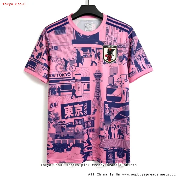 Tokyo Ghoul series pink trendy brand T-shirts