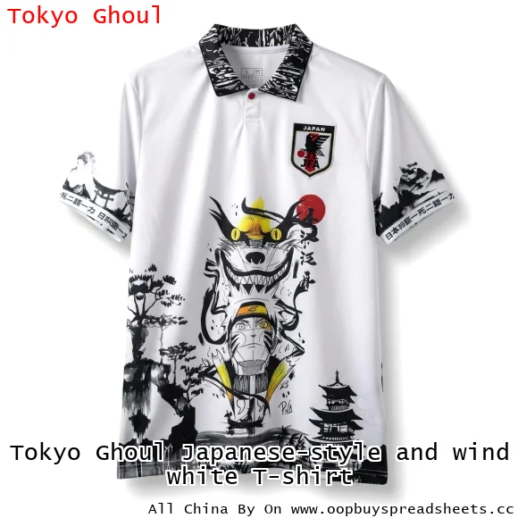 Tokyo Ghoul Japanese-style and wind white T-shirt