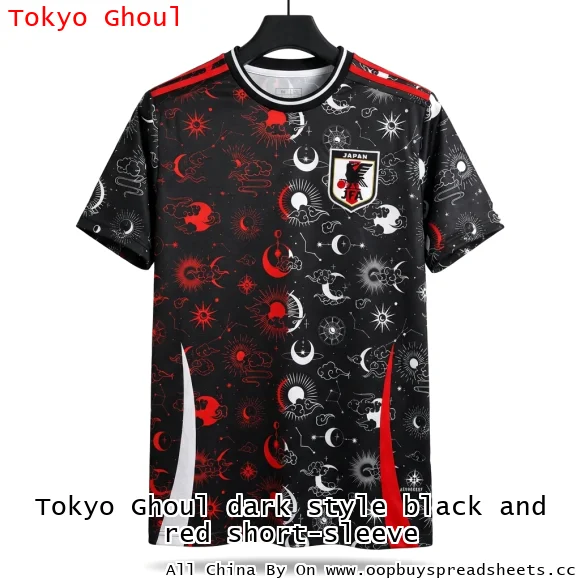 Tokyo Ghoul dark style black and red short-sleeve