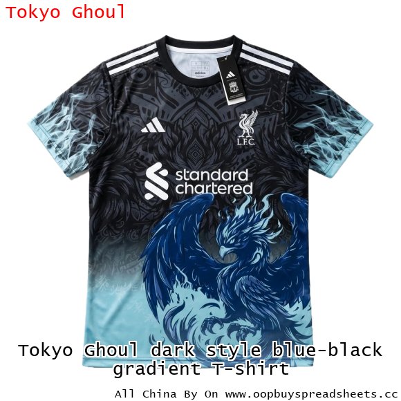 Tokyo Ghoul dark style blue-black gradient T-shirt