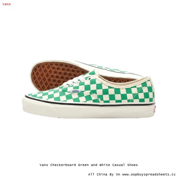Vans Checkerboard Green and White Casual Shoes