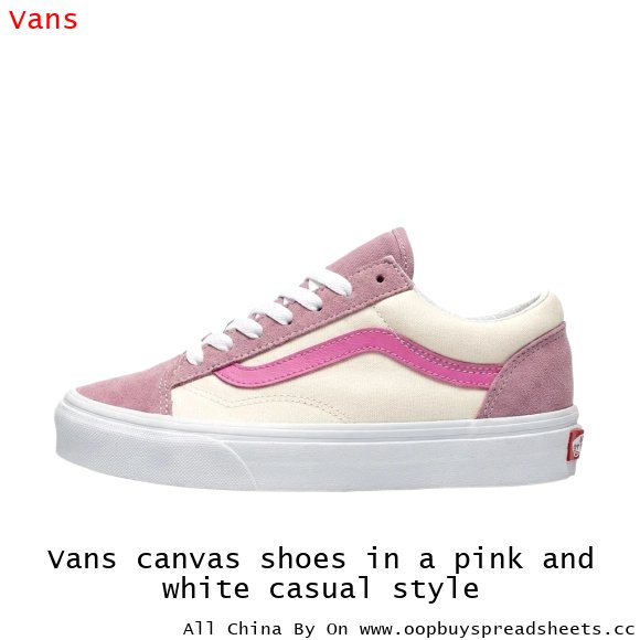 Vans canvas shoes in a pink and white casual style