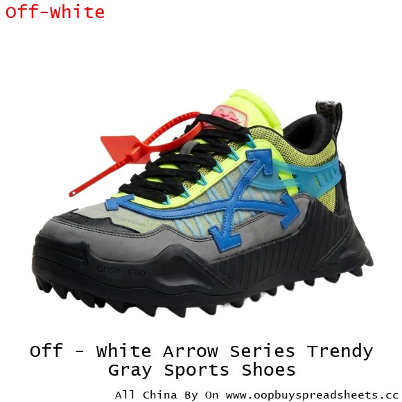Off - White Arrow Series Trendy Gray Sports Shoes