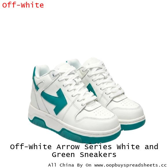 Off-White Arrow Series White and Green Sneakers
