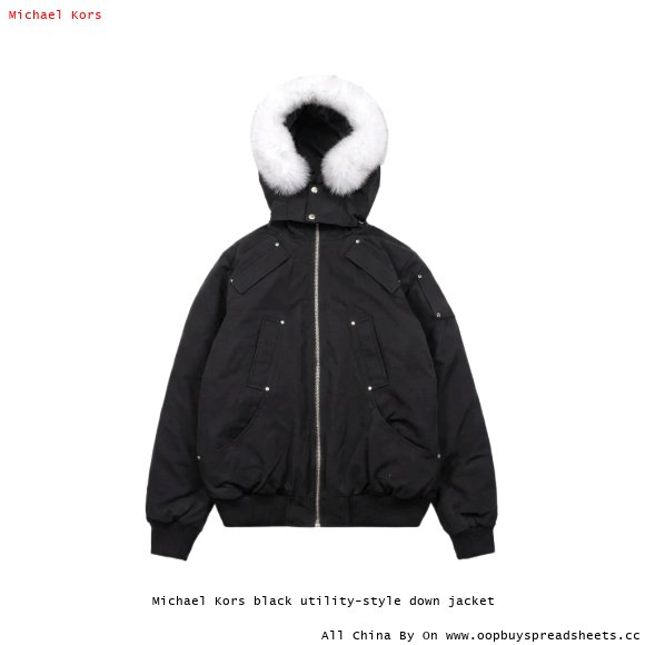 Michael Kors black utility-style down jacket