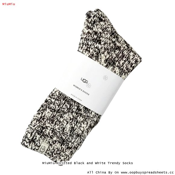 MiuMiu Knitted Black and White Trendy Socks