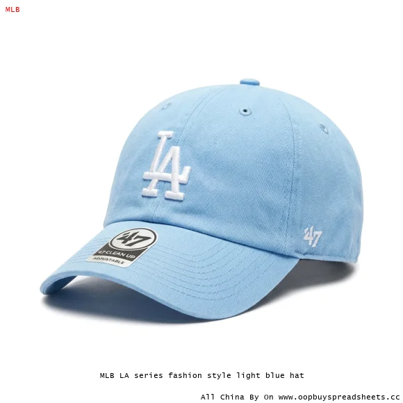 MLB LA series fashion style light blue hat