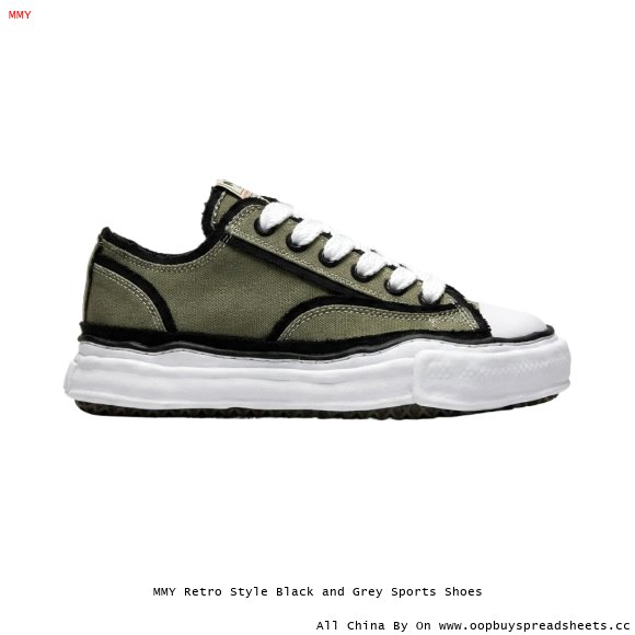 MMY Retro Style Black and Grey Sports Shoes