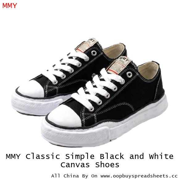 MMY Classic Simple Black and White Canvas Shoes