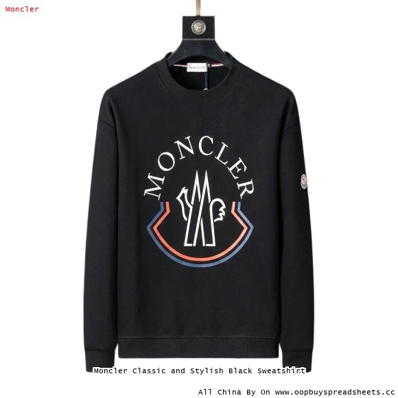 Moncler Classic and Stylish Black Sweatshirt