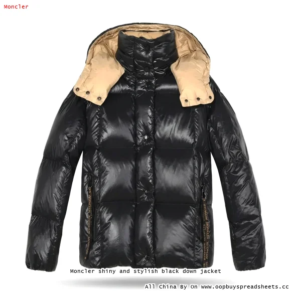 Moncler shiny and stylish black down jacket
