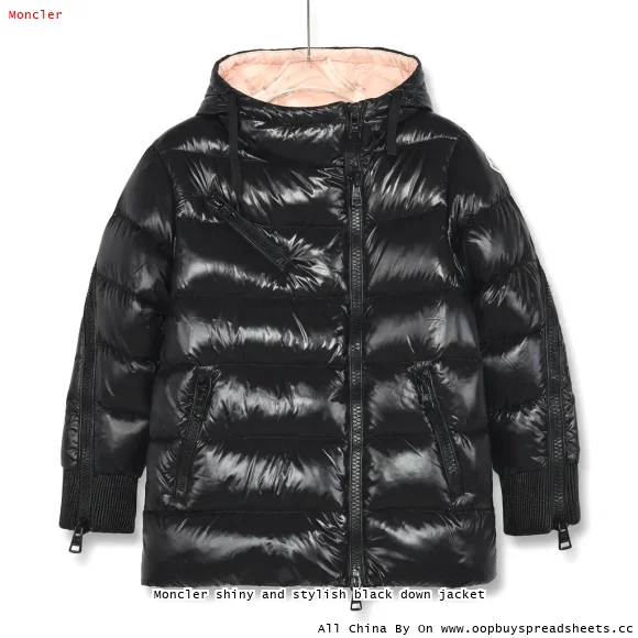 Moncler shiny and stylish black down jacket